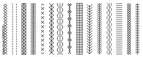 collection of decorative sewing machine stitch patterns for