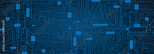 blue gradient circuit board background technology background
