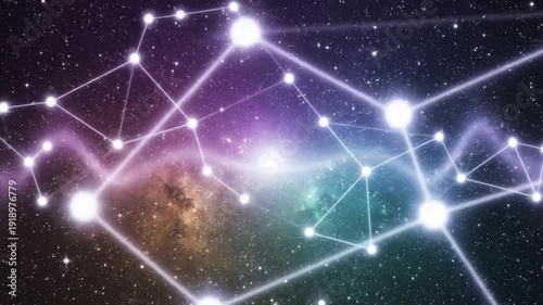 Cosmic Gradient with Twinkling Stars — Connecting Constellations Seamless Mindfulness 4K Loop