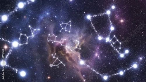Deep Space Constellations — Drifting Cosmic Dust and Glowing Stardust Seamless 4K Loop