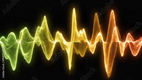 Emotional Waveforms Evolving — Calm to Joy to Energy Color Spectrum Seamless 4K Loop