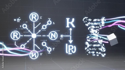 Floating Geometric Forms Morphing into Scientific Diagrams — Minimal Abstract 4K Loop