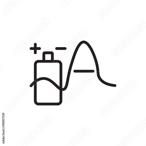 Peak shaving icon. Energy demand management, representing battery storage discharge, load leveling hardware, power grid optimization, electrical cost reduction, and industrial energy engineering.