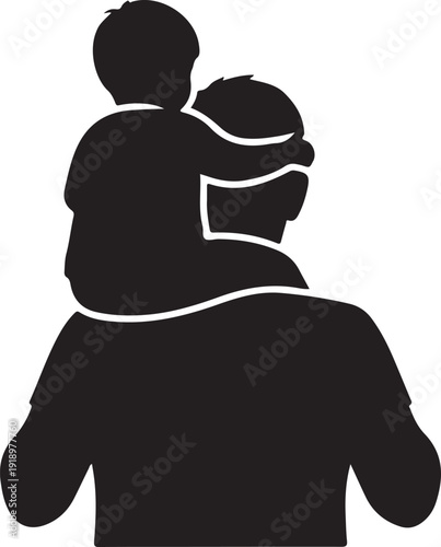 A silhouette of a parent holding a child, symbolizing love and protection.