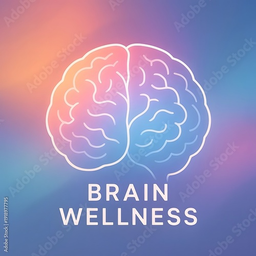 brain wellness concept, abstract gradient light