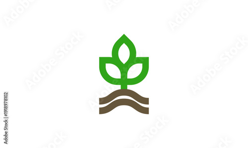 Agriculture Leafs Logo Template, Soil and Plants Symbol, Eco-Friendly Farming, and Organic Leaves