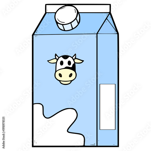 milk carton ready to drink illustration hand drawn isolated vector