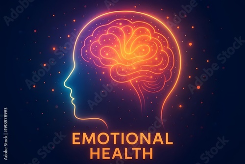 Emotional Heath illustration on an abstract background