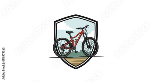 Red Mountain Bike Shield Logo.