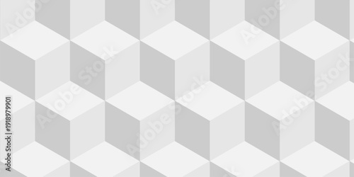 Abstract square gradient white and gray isometric diamond cubic square shape structure texture. cube geometric wall and floor. vector diamond hexagon triangle wallpaper background.