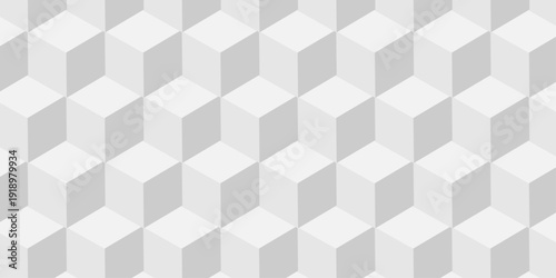 Abstract square gradient white and gray isometric diamond cubic square shape structure texture. cube geometric wall and floor. vector diamond hexagon triangle wallpaper background.