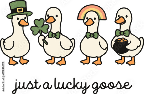 Just A Lucky Goose SVG, St Patrick's Day SVG, St Patrick's Day Goose SVG, Irish Girl SVG