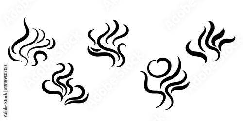 Smell steam doodle bold swirl  set