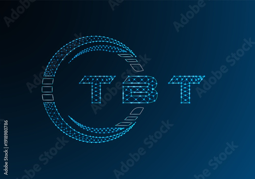 TBT low poly letter logo vector design. TBT lower poly logo design. Low poly logo.