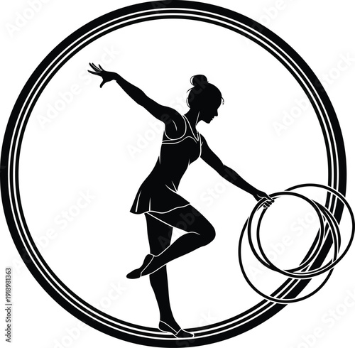 Rhythmic Gymnast With Hoop Illustration