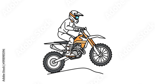 Rider on Dirt Bike Motorcycle.