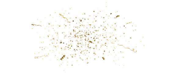 Gold confetti burst. PNG illustration of festive confetti background