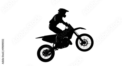 Rider on Dirt Bike Silhouette.