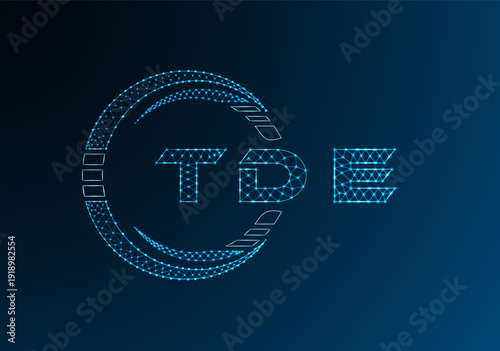 TDE low poly letter logo vector design. TDE lower poly logo design. Low poly logo.