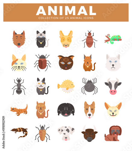 diverse animal icons in a grid layout