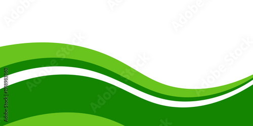 Abstract White and Green wave wide background banner