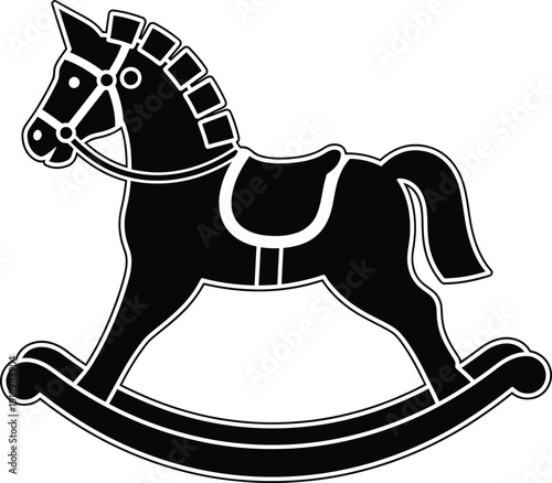 Classic rocking horse toy vector illustration