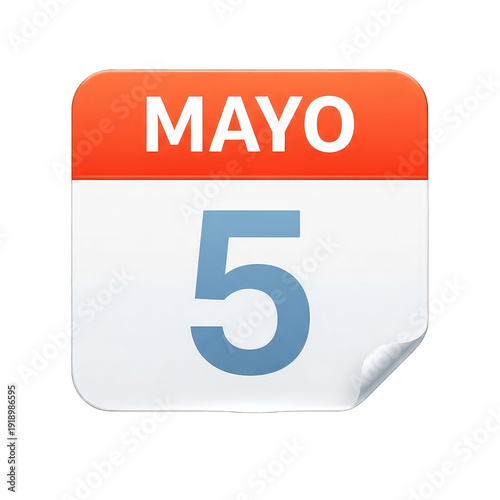 May 5th Calendar Icon for Cinco de Mayo Celebration or Important Date