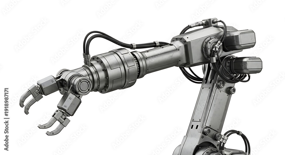 Fototapeta premium Industrial robotic arm with claw hand