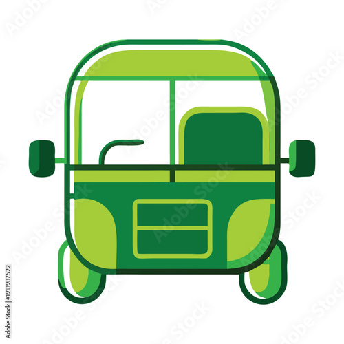 A vibrant green electric bus with a modern design and spacious interior

