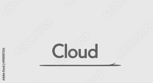 Cloud formation in the sky with a minimalist design and simple typography against a clean background viewed from a straight-on perspective