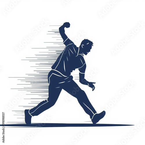 Dynamic athlete sprinting with motion lines