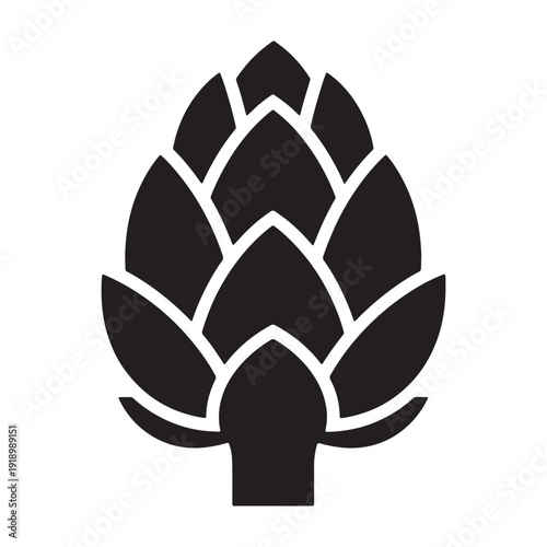 Stylized artichoke icon in modern minimalist design