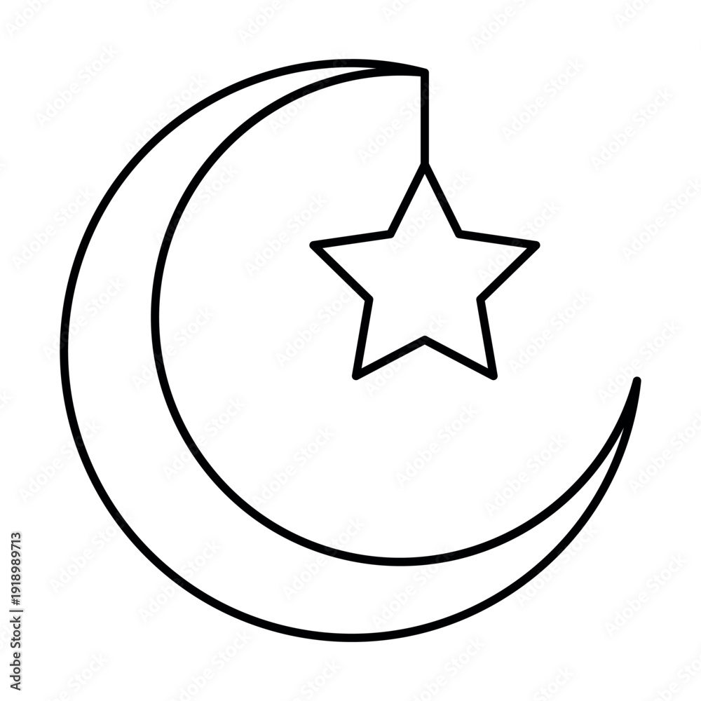 Fototapeta premium Crescent Moon Icon