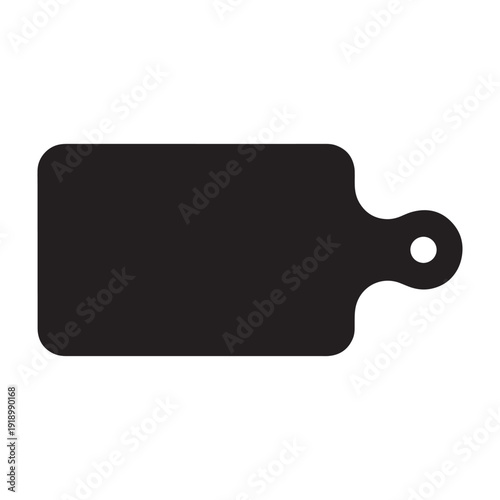 Black cutting board icon on white background