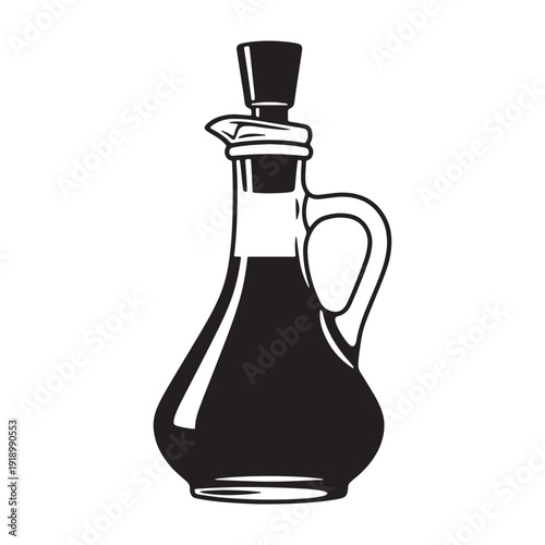Vector illustration of a black oil jug