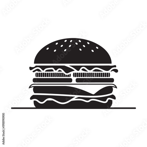 Stunning black and white burger illustration