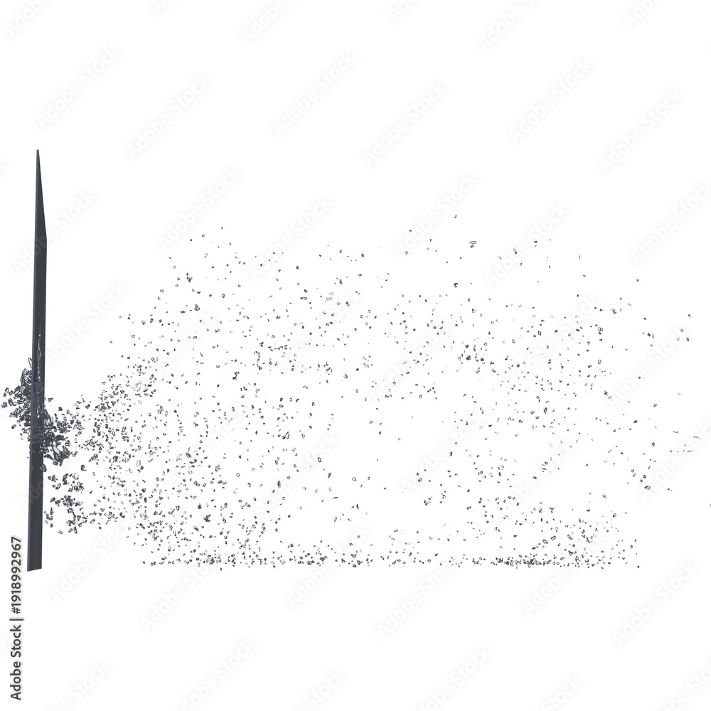 Obraz premium Shattered glass debris isolated transparent background photo realistic 3d rendering PNG 16 bit with alpha channel