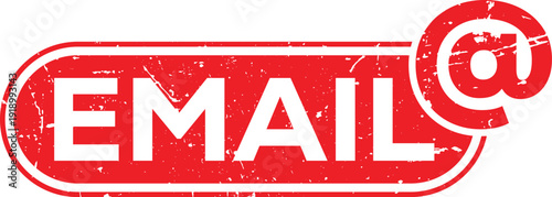 A red and white email symbol with the word email