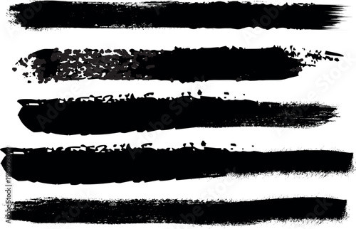 Black brush strokes on white background