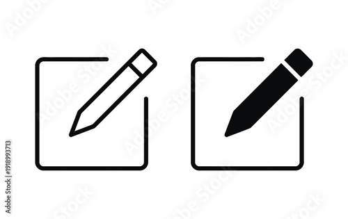 Composition edit icons featuring pencil and eraser graphic set
