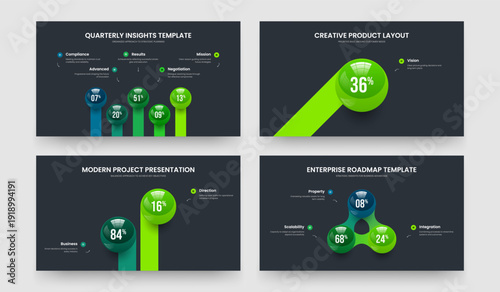Elegant Briefing Five One Two Three Element Graph Slide Design Vector Illustration Set. Modern Analysis 5 1 2 3 Step Chart Presentation Layout Bundle.