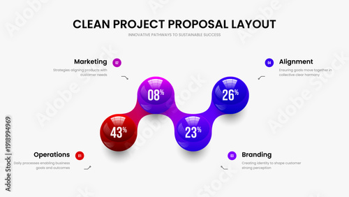 Business Growth Presentation Layout Vector Illustration. Creative Planning 4 Step Graph Slide Template. Medical Report Four Element Diagram Frame Design.