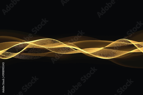 An abstract blue smoke wave design features flowing motion and curved vector lines to create a decorative technology pattern wallpaper with light energy and swirl elements on a dark backdrop