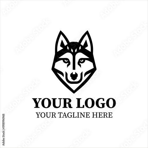 Minimal Wolf Head Logo Vector – Modern Geometric Husky and Wolf Mascot Line Art Emblem Collection