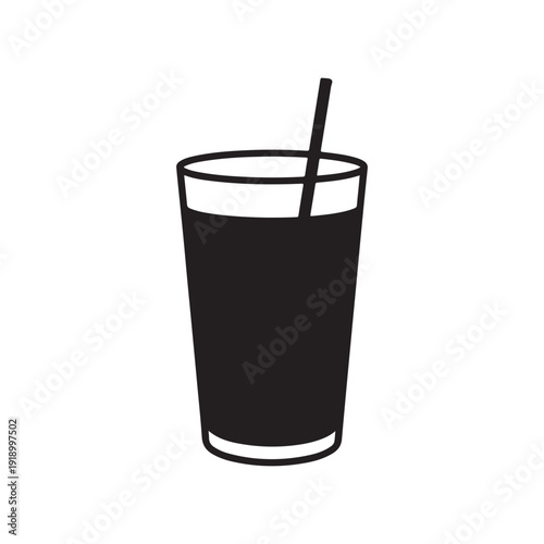 Isolated fresh glass of cola with ice and a white glass of milk as cold liquid beverages in a container