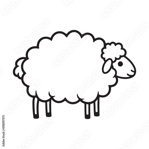 vector illustration of sheep.