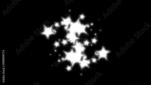 Wallpaper Mural Twinkle stars glitter sparkles animation, sparkling shine motion burst, blinking cartoon star doodles, glowing light trail overlay effect on black background. 4k seamless loop animation Torontodigital.ca