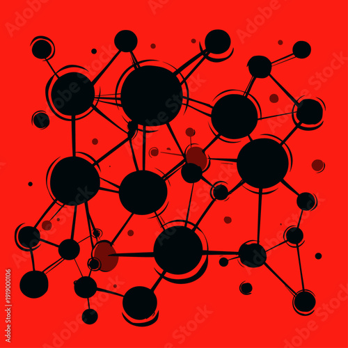 Abstract Nanotechnology Molecular Lattice Network Illustration