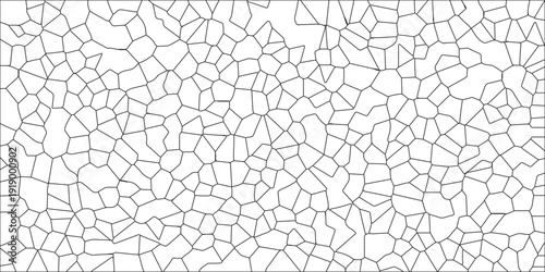 Abstract geometric pattern of interlocking lines and shapes on white background. Isolated Cracked Screen Design on Transparent Background. Abstract white geometric background with organic Voronoi cell