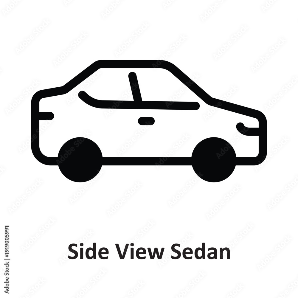 Obraz premium Side View Sedan Vector icon which can easily modify or edit